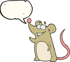 mano dibujado habla burbuja dibujos animados ratón png