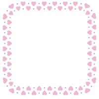 Hand drawn hearts border and frame on white background vector