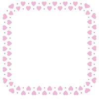 Hand drawn hearts border and frame on white background vector