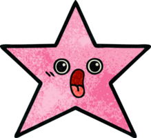 retro grunge textura dibujos animados de un estrella pescado png