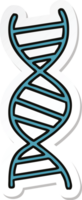 klistermärke av en söt tecknad DNA-sträng png