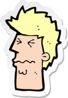 sticker of a cartoon stressed out face png