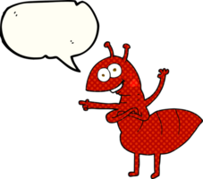 hand drawn comic book speech bubble cartoon ant png