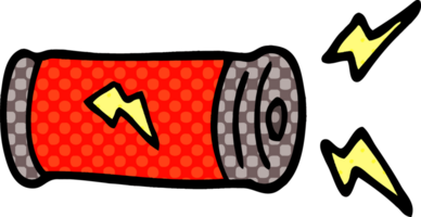 cartoon doodle electric battery png