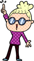 cartoon woman wearing spectacles png