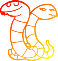 caldo pendenza linea disegno di un' cartone animato serpenti png
