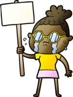 Cartoon weinende Frau mit Brille png