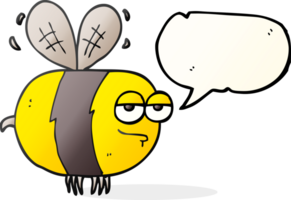 mano dibujado habla burbuja dibujos animados infeliz abeja png