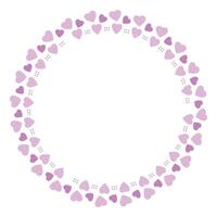 Hand drawn hearts border and frame on white background vector