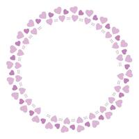 Hand drawn hearts border and frame on white background vector