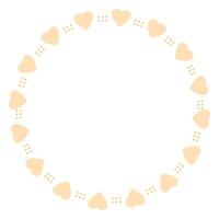 Hand drawn hearts border and frame on white background vector