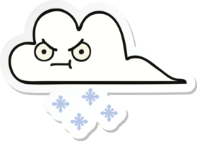 sticker of a cute cartoon snow cloud png