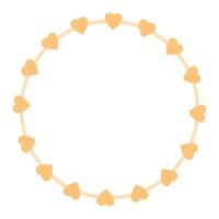 Hand drawn hearts border and frame on white background vector