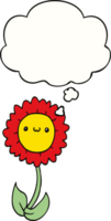 cartoon flower with thought bubble png