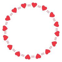 Hand drawn hearts border and frame on white background vector