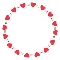 Hand drawn hearts border and frame on white background vector