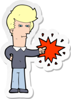 sticker of a cartoon man pointing png