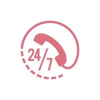 24 per 7 Call Center Assistance Icon Template vector