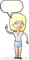 cartoon woman with idea with speech bubble png