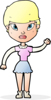 mujer de dibujos animados saludando png