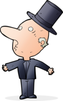 cartoon man wearing top hat png