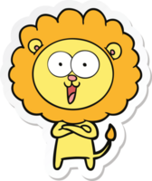 sticker of a happy cartoon lion png