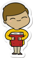 sticker of a cartoon smiling boy png