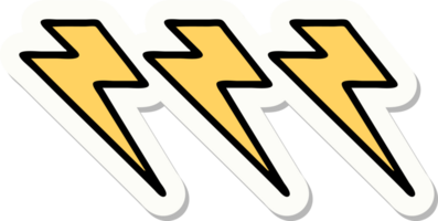 sticker of tattoo in traditional style of lighting bolts png