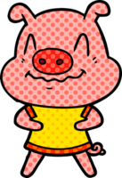 nervous cartoon pig png