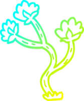 cold gradient line drawing of a cartoon wildflower png