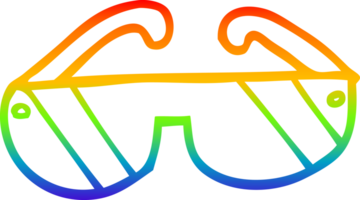rainbow gradient line drawing of a cartoon sunglasses png