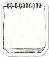 retro distressed sticker of a cartoon notepad png