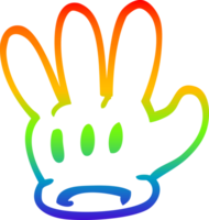 rainbow gradient line drawing of a traditional cartoon glove png