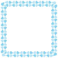 Hand drawn hearts border and frame on white background vector