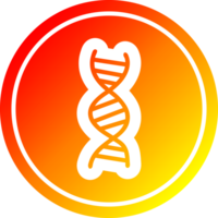 DNA chain circular icon with warm gradient finish png