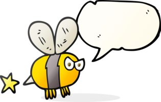 hand drawn speech bubble cartoon angry bee png