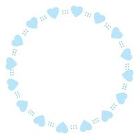 Hand drawn hearts border and frame on white background vector