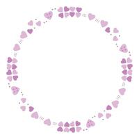 Hand drawn hearts border and frame on white background vector