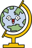 mignonne dessin animé de une globe de le monde png