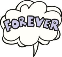 cartoon word Forever with speech bubble png