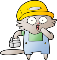 cartoon cat builder stopping for lunch png