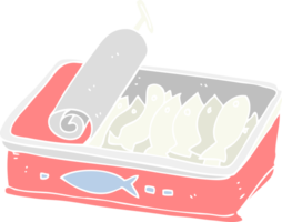 flat color illustration of can of sardines png