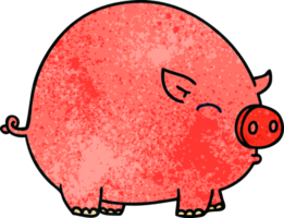 mano dibujado peculiar dibujos animados cerdo png