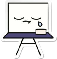 sticker of a cute cartoon white board png