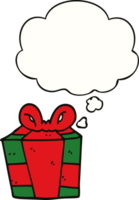 cartoon present with thought bubble png