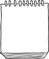 hand drawn black and white cartoon notepad png