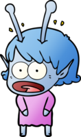 cartoon shocked alien girl png