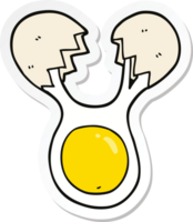 sticker of a cartoon cracked egg png