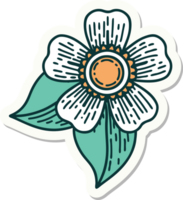 sticker of tattoo in traditional style of a flower png