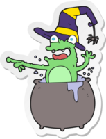 adesivo de um sapo de halloween de desenho animado png